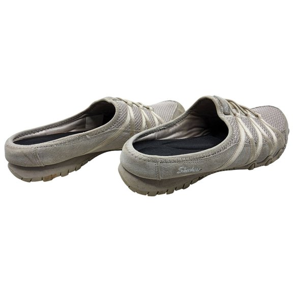 Skechers Womens Brushed Leather and Mesh Slide On Mules - Picture 6 of 7